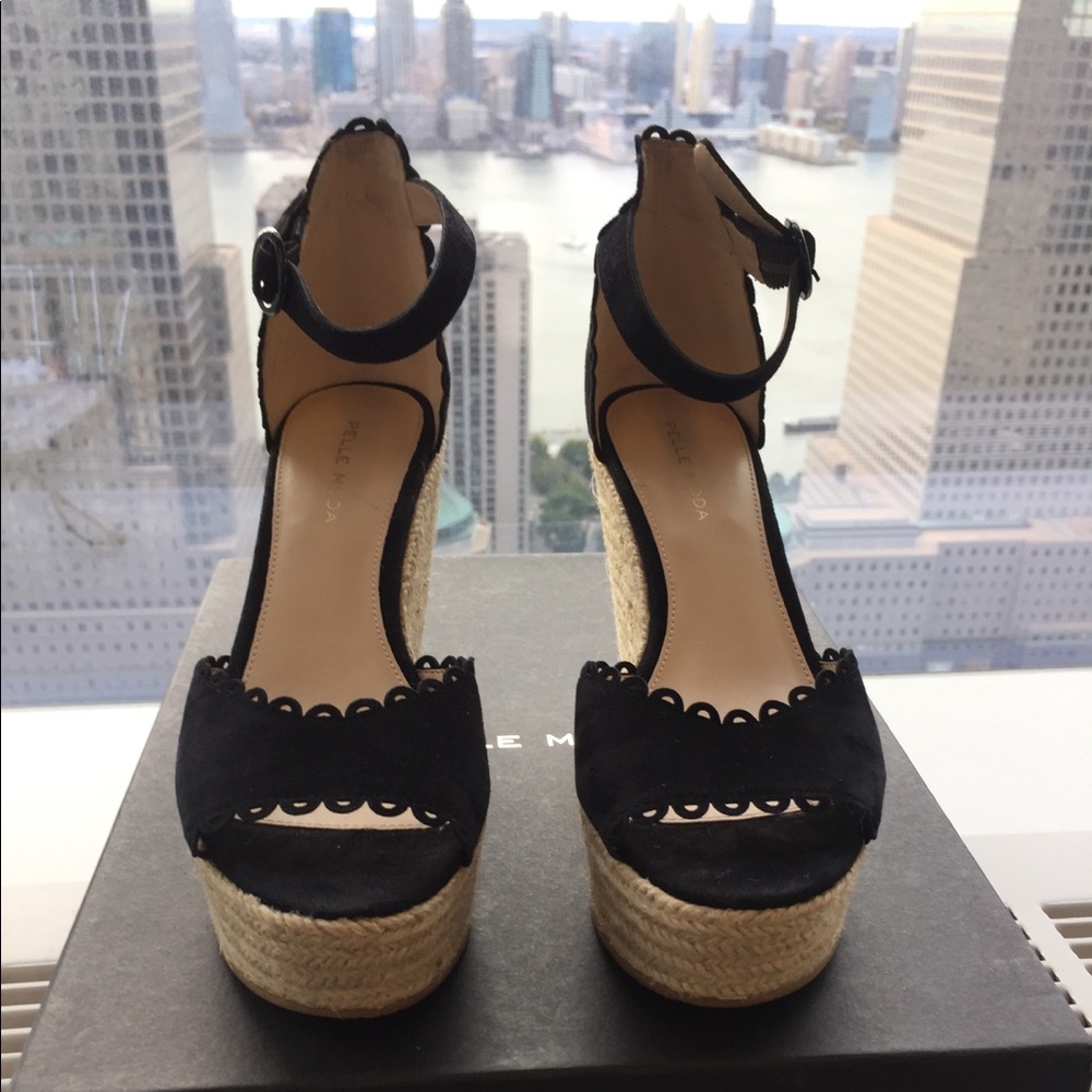 Black Suede Pelle Moda Espadrilles Neiman Marcus